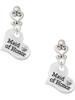 Silver Plated Large Maid of Honor Heart - Filigree Heart Post Earrings