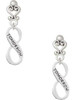 Silver Plated Today Tomorrow Infinity Sign - Filigree Heart Post Earrings