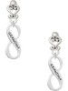 Silver Plated Grandma Infinity Sign - Filigree Heart Post Earrings