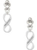 Silver Plated Friends Infinity Sign - Filigree Heart Post Earrings