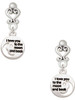 Silver Plated Small I Love You to the Moon - Filigree Heart Post Earrings