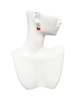 Silver Plated Small Red Apple - Filigree Heart Post Earrings