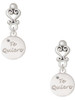 Silver Plated Te Quiero Disc - Filigree Heart Post Earrings