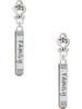Silver Plated Family Bar - Filigree Heart Post Earrings