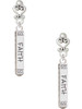 Silver Plated Believe Faith Prayer Hope Bar - Filigree Heart Post Earrings