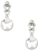 Silver Plated Butterfly Silhouette - Filigree Heart Post Earrings