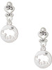 Silver Plated Elephant Silhouette - Filigree Heart Post Earrings
