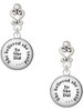 Silver Plated Domed She Believed She Could So She Did - Filigree Heart Post Earrings
