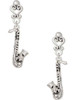 Silver Plated Saxophone - Filigree Heart Post Earrings