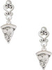 Silver Plated Pizza Slice - Filigree Heart Post Earrings