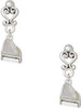 Silver Plated 3-D Grand Piano - Filigree Heart Post Earrings