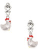 Silver Plated Chicken 3-D - Filigree Heart Post Earrings