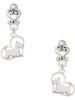 Silver Plated Scottie Dog Silhouette Heart - Filigree Heart Post Earrings