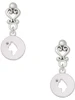 Silver Plated Cat Head Silhouette - Filigree Heart Post Earrings