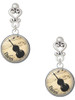 Silver Plated Domed Music - Bass - Filigree Heart Post Earrings