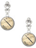 Silver Plated Domed Music - Flute - Filigree Heart Post Earrings