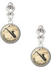 Silver Plated Domed Music - Saxophone - Filigree Heart Post Earrings