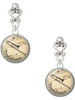 Silver Plated Domed Music - Trombone - Filigree Heart Post Earrings