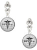Silver Plated Domed Black B Pharm - Filigree Heart Post Earrings
