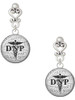 Silver Plated Domed Black DNP - Filigree Heart Post Earrings