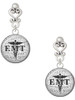 Silver Plated Domed Black EMT - Filigree Heart Post Earrings