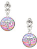 Silver Plated Domed Multi Color OT - Filigree Heart Post Earrings