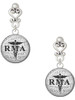 Silver Plated Domed Black RMA - Filigree Heart Post Earrings