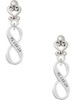 Silver Plated Psalm 139:14 Infinity Sign - Filigree Heart Post Earrings