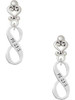 Silver Plated Psalm 23:1 Infinity Sign - Filigree Heart Post Earrings