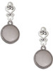 Stainless Steel Disc with Border - Filigree Heart Post Earrings