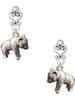 Silver Plated Panda Bear Standing - Filigree Heart Post Earrings