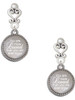 Stainless Steel Disc You Are More Loved - Filigree Heart Post Earrings