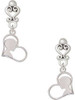 Silver Plated Boy Silhouette in Heart - Filigree Heart Post Earrings