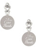 Stainless Steel In all things Give Thanks Disc - Filigree Heart Post Earrings