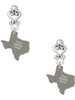 Stainless Steel Custom Engraved Texas - Filigree Heart Post Earrings