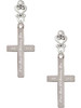 Stainless Steel Jeremiah 31:3 - Everlasting Love Engraved Cross - Filigree Heart Post Earrings