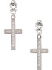 Stainless Steel Numbers 6:24 - Bless and Keep You Engraved Cross - Filigree Heart Post Earrings