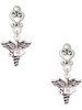 Silver Plated SLP Caduceus - Filigree Heart Post Earrings