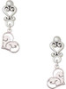 Silver Plated Squirrel in Heart - Filigree Heart Post Earrings