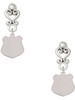 Stainless Steel Police Badge - Filigree Heart Post Earrings