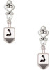 Silver Plated 3-D Dreidel - Filigree Heart Post Earrings
