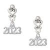 Silver Plated Horizontal Year 2023 - Filigree Heart Post Earrings