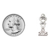 Silver Plated Mini Year 2025 - Filigree Heart Post Earrings