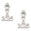 Silver Plated Horizontal Year 2025 - Filigree Heart Post Earrings