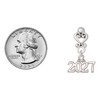 Silver Plated Horizontal Year 2027 - Filigree Heart Post Earrings