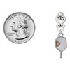 Two-tone Pickleball Paddle Filigree Heart Post Earrings