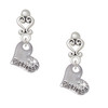 Silver Plated Pickleball Heart Filigree Heart Post Earrings