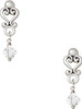 April - Clear Crystal Bicone - Filigree Heart Post Earrings