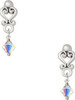 Clear AB Crystal Bicone - Filigree Heart Post Earrings