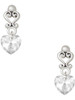10mm Clear Crystal Heart - Filigree Heart Post Earrings